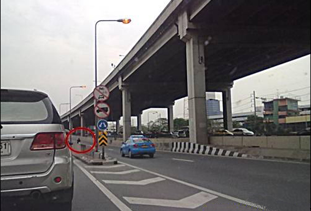 กล้อง IP camera HD ตร. ติดกล้อง CCTV ตรวจจับ รถจักรยานยนต์ขึ้นสะพานข้ามแยก